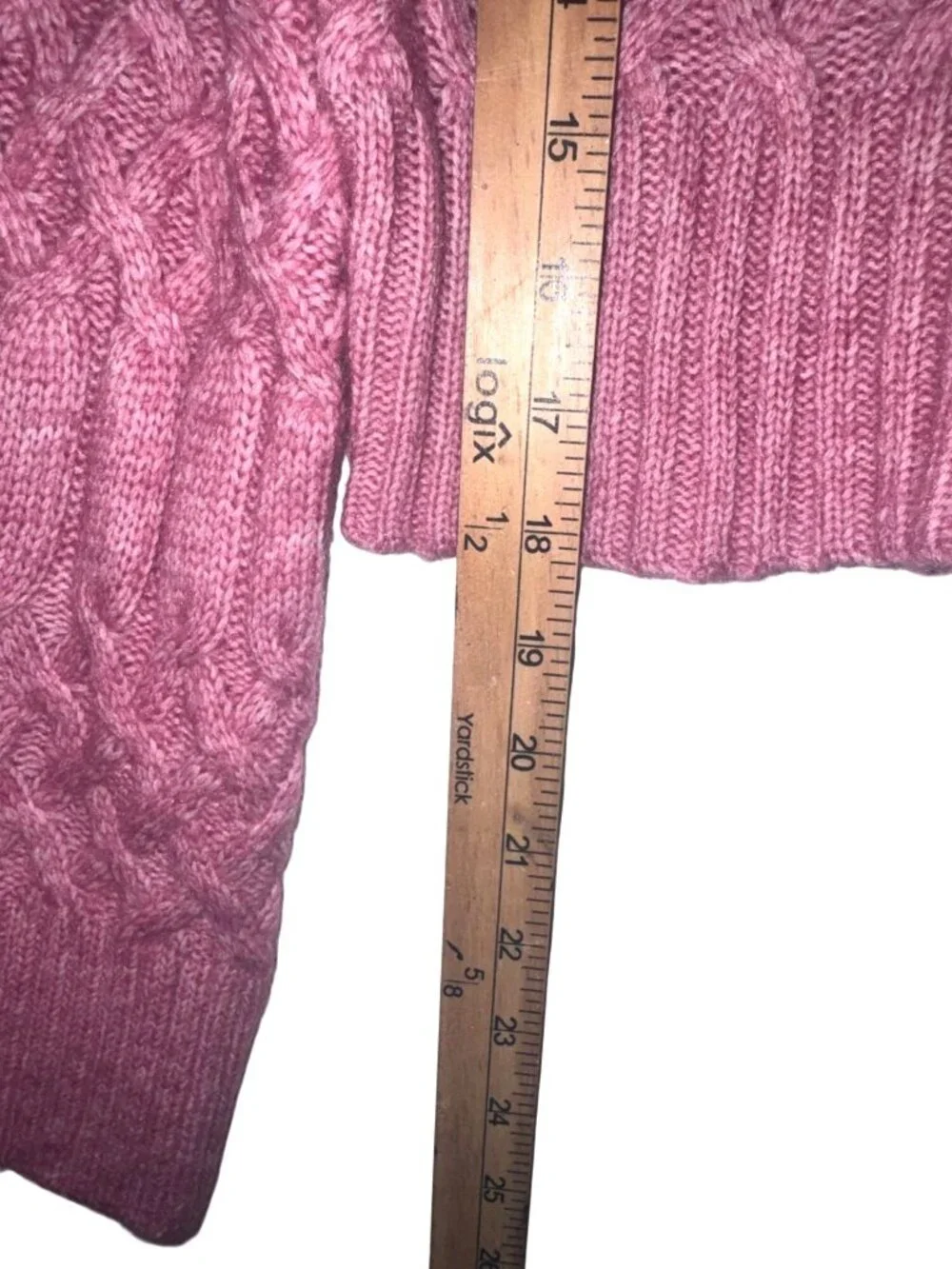 Derek Heart Womens Pink Cable-Knit Cropped Sweater Mock Neck Size M Polyester Bl - Picture 6 of 8